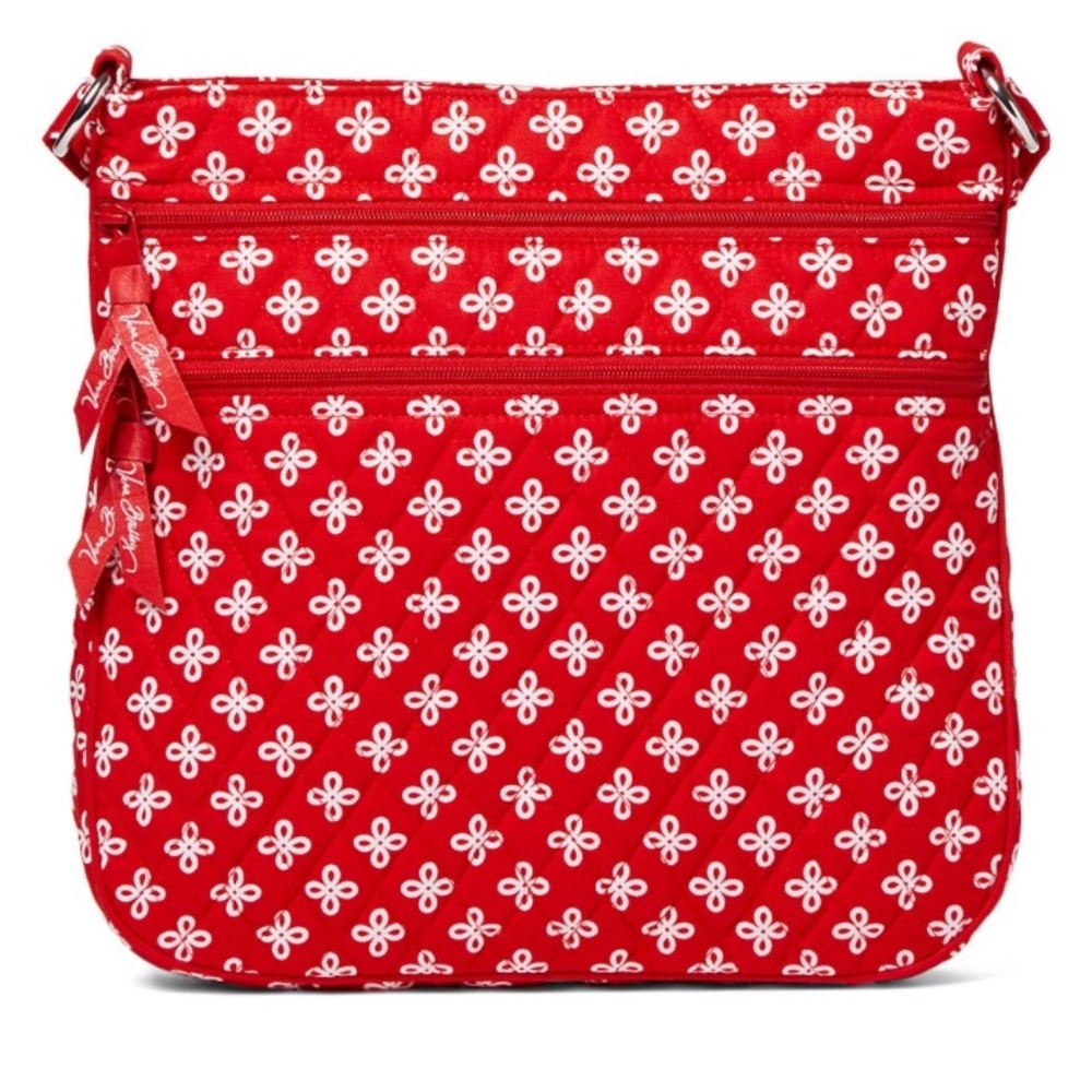 Vera Bradley Red & White Mini Concerto Triple-Zip